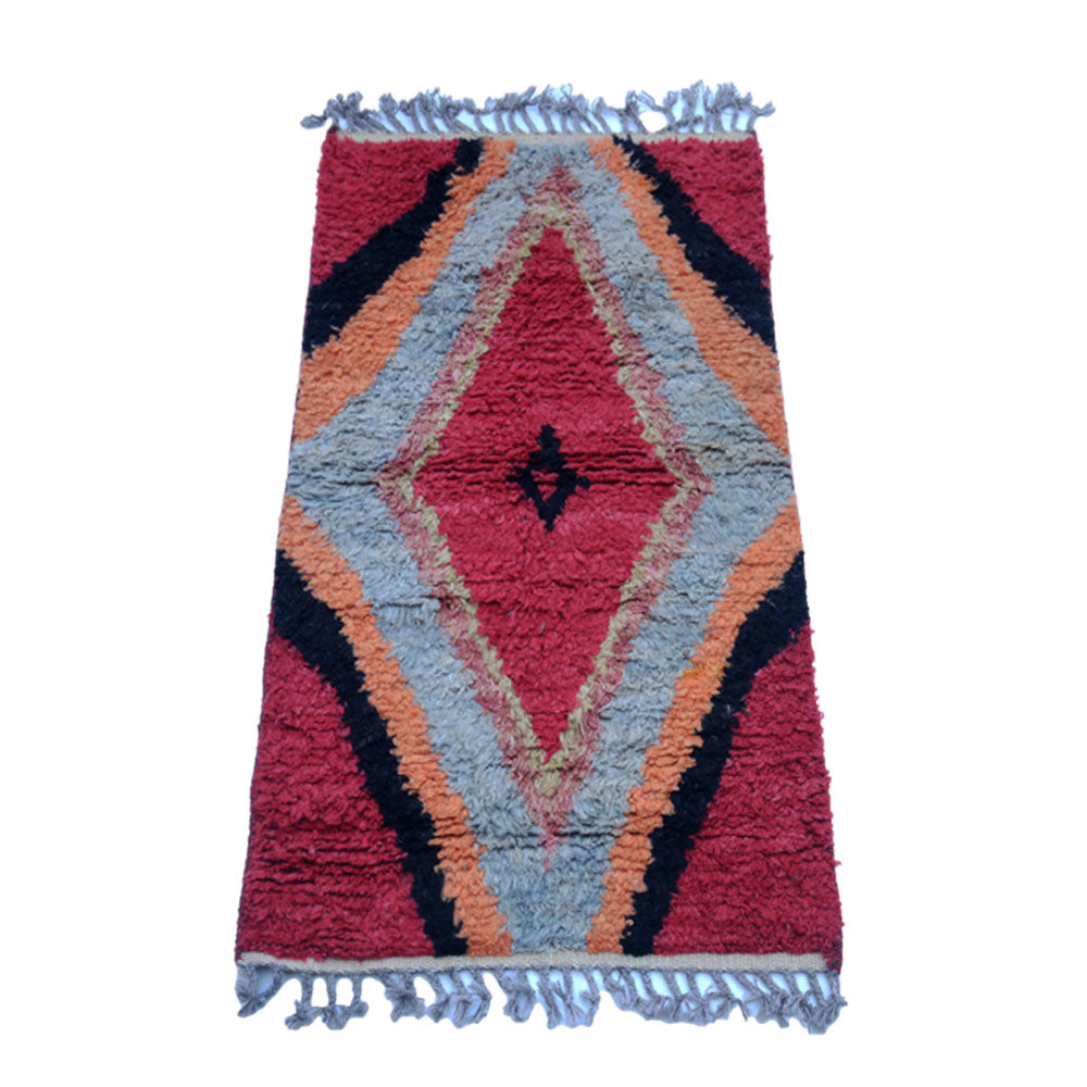 Berber Cornell Red Fluffy Soft Rug 160 x 220cm Rugs